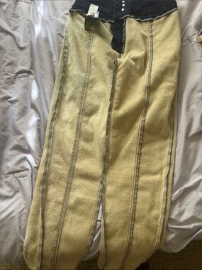 Yellow Plush Lounge Pants with Contrast Waistband